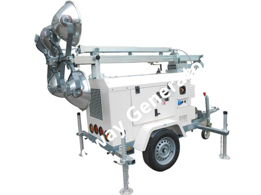 9m Lifting Height Light Tower Kubota Engine For Construction Site